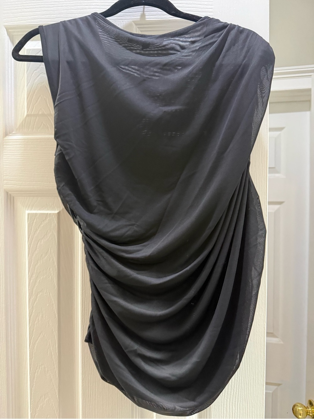 LOFT Versa Black Draped Sleeveless Tank Top - Picture 3 of 3